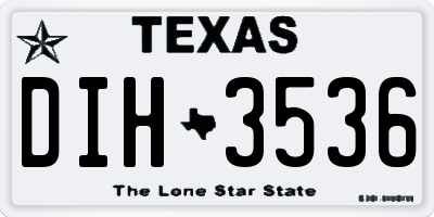 TX license plate DIH3536