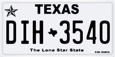TX license plate DIH3540