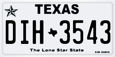 TX license plate DIH3543