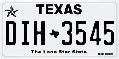 TX license plate DIH3545