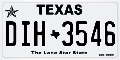 TX license plate DIH3546