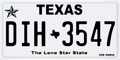 TX license plate DIH3547