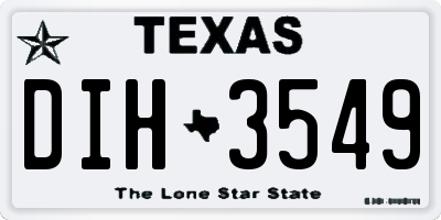 TX license plate DIH3549