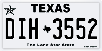 TX license plate DIH3552