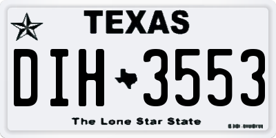 TX license plate DIH3553