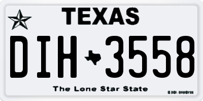 TX license plate DIH3558