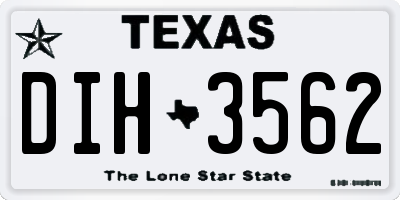 TX license plate DIH3562