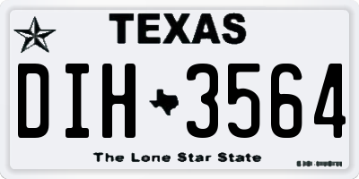 TX license plate DIH3564
