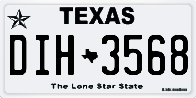 TX license plate DIH3568