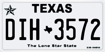 TX license plate DIH3572