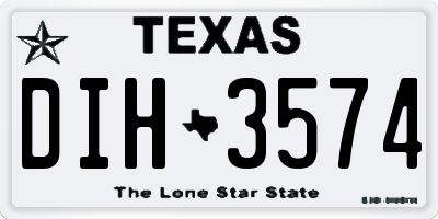 TX license plate DIH3574