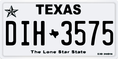 TX license plate DIH3575