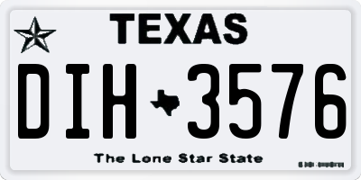 TX license plate DIH3576