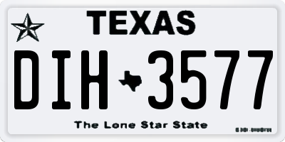 TX license plate DIH3577