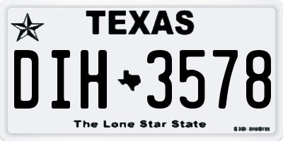 TX license plate DIH3578