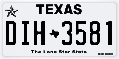 TX license plate DIH3581