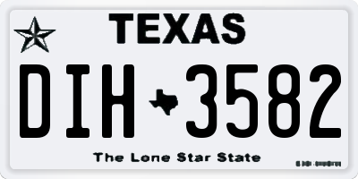 TX license plate DIH3582