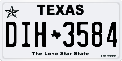 TX license plate DIH3584