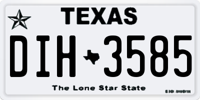 TX license plate DIH3585