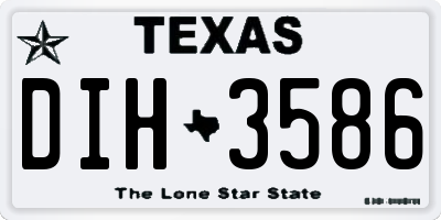 TX license plate DIH3586