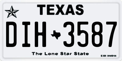 TX license plate DIH3587