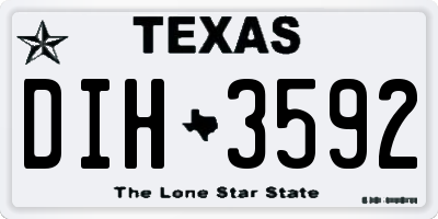 TX license plate DIH3592