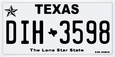 TX license plate DIH3598
