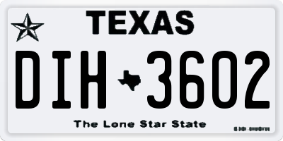 TX license plate DIH3602