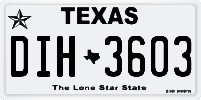 TX license plate DIH3603