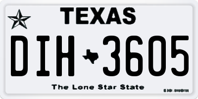 TX license plate DIH3605
