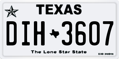 TX license plate DIH3607