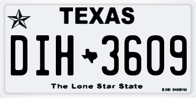 TX license plate DIH3609