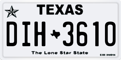 TX license plate DIH3610