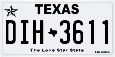TX license plate DIH3611