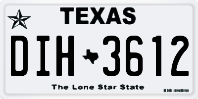 TX license plate DIH3612