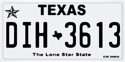 TX license plate DIH3613