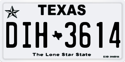 TX license plate DIH3614