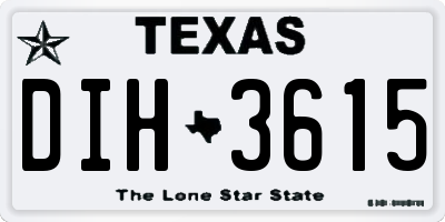 TX license plate DIH3615
