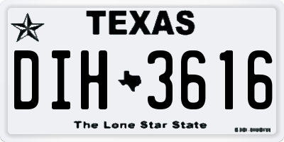 TX license plate DIH3616