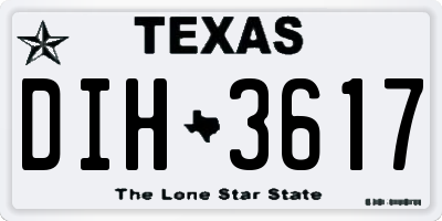 TX license plate DIH3617