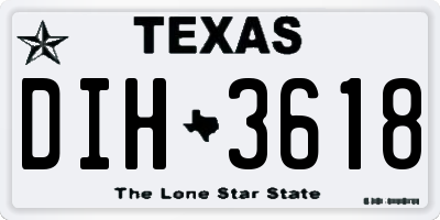 TX license plate DIH3618
