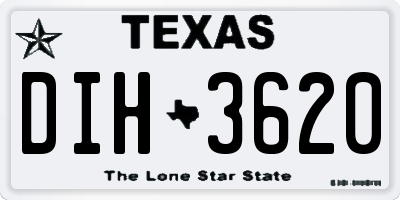 TX license plate DIH3620
