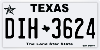 TX license plate DIH3624