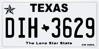 TX license plate DIH3629