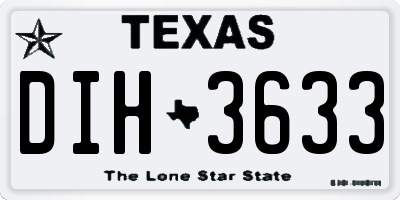 TX license plate DIH3633