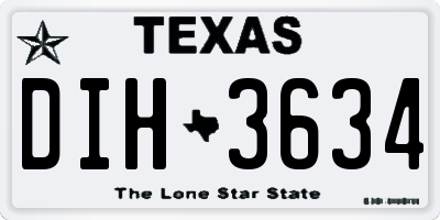 TX license plate DIH3634
