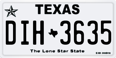 TX license plate DIH3635