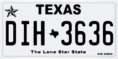 TX license plate DIH3636