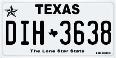 TX license plate DIH3638