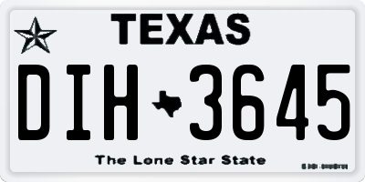 TX license plate DIH3645